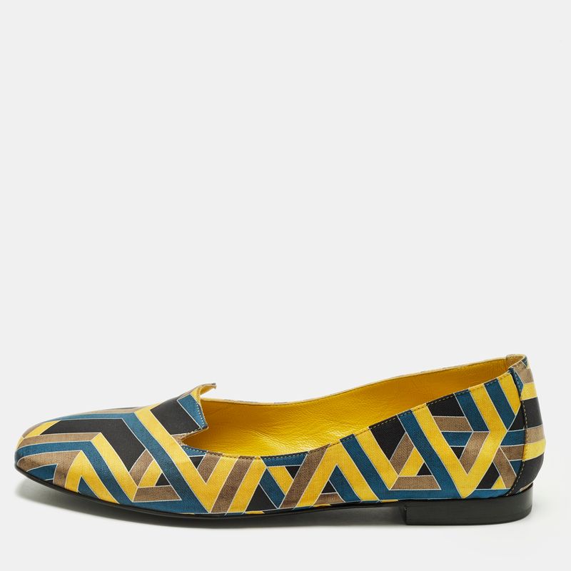 Hermes Holy Size 36.5 Multicolor Fabric Smoking Slippers